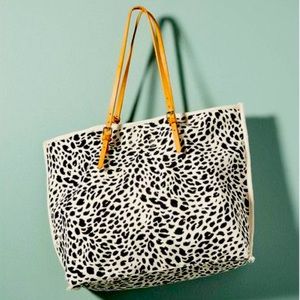 Anthropologie animal print canvas tote